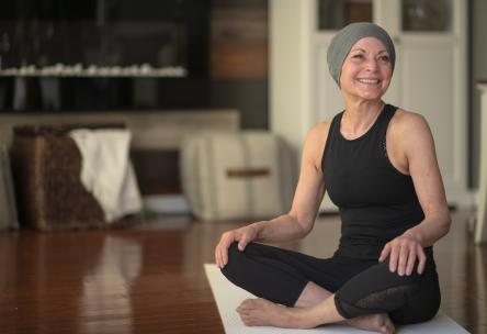 Photo: woman with cancer doing yoga 